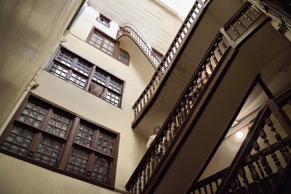 France, Pyrenees Atlantiques, Basque Country, Bayonne, 17th century staircase of 19 rue du Port Neuf