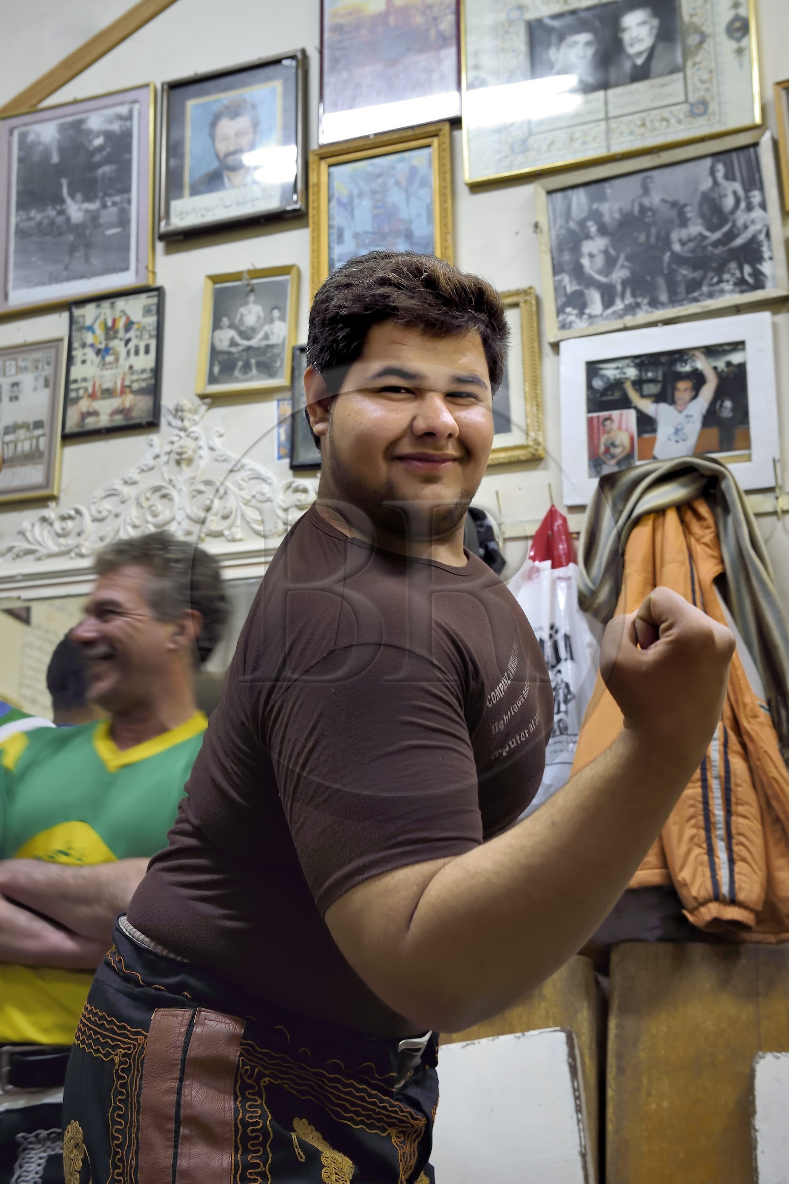 Iran, province d'Ispahan, Ispahan, maison de la force (Zurkhaneh) où est pratiqué le sport national traditionnel iranien appelé Varzesh-e Pahlavani Iran, province d'Ispahan, Ispahan, maison de la force (Zurkhaneh) où est pratiqué le sport national traditionnel iranien appelé Varzesh-e Pahlavani