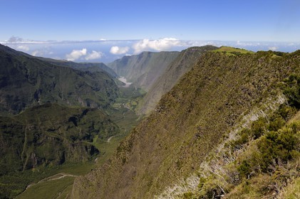 France, Reunion island (French overseas department), the Remparts River on the slopes of the Piton de la Fournaise, listed as World Heritage by UNESCO volcano