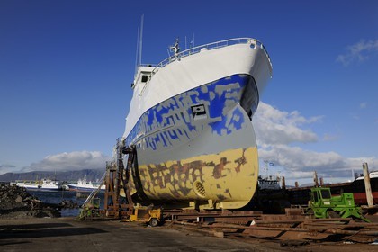 Iceland, Reykjavik, shipyard at the port