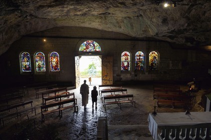 France, Var, Plan d'Aups Sainte Baume, Sainte-Baume Regional Nature Park, Sainte Baume massif, the cave sanctuary of Sainte Marie-Madeleine (St. Mary Magdalene)