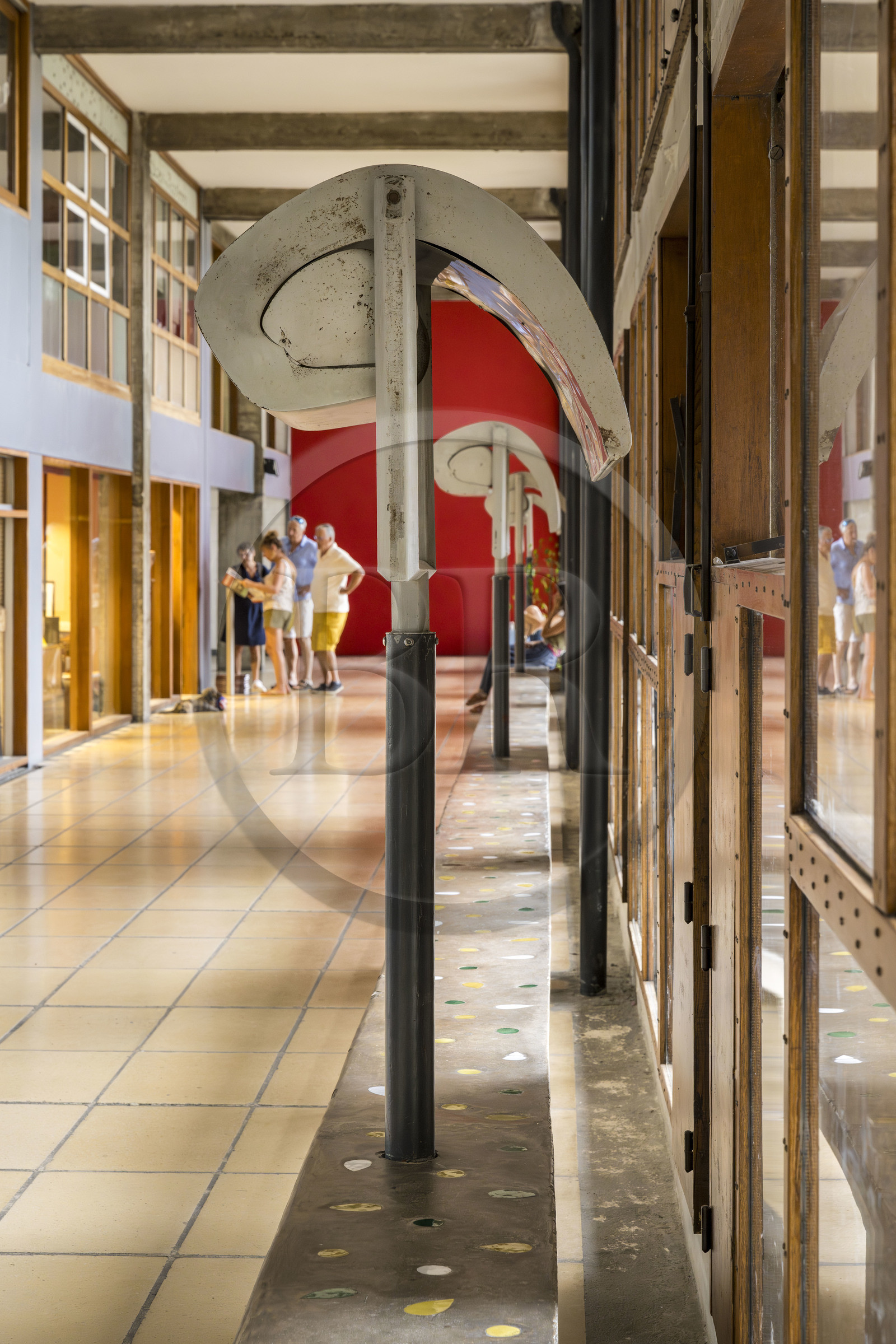 France, Bouches du Rhone, Marseille, architectural work of Le Corbusier, listed as World heritage by UNESCO, the Cité Radieuse by the architect Le Corbusier, the ambulatory between the 3rd and 4th floors and its shops
