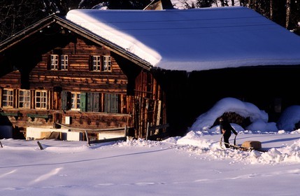 Switzerland, region of Bern (Bernese Oberland), traditional farm near Gstaad
