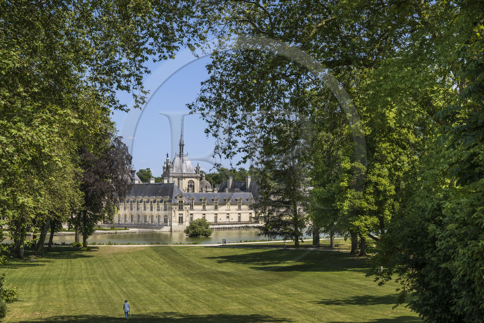 France, Oise (60), Chantilly, le chateau de Chantilly vu de l'ouest