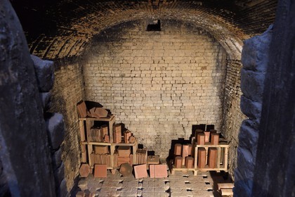 France, Var, the Dracenie, Salernes, Terra Rossa museum house of architectural ceramics by architect J.-M. Wilmotte, floor tiles oven