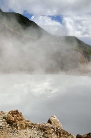 Caribbean, Dominica Island, Castle Bruce, Morne Trois Pitons National Park listed as World heritage by UNESCO, Valley of Desolation, the Boiling Lake, the second largest flooded fumarole boiling lake in the world