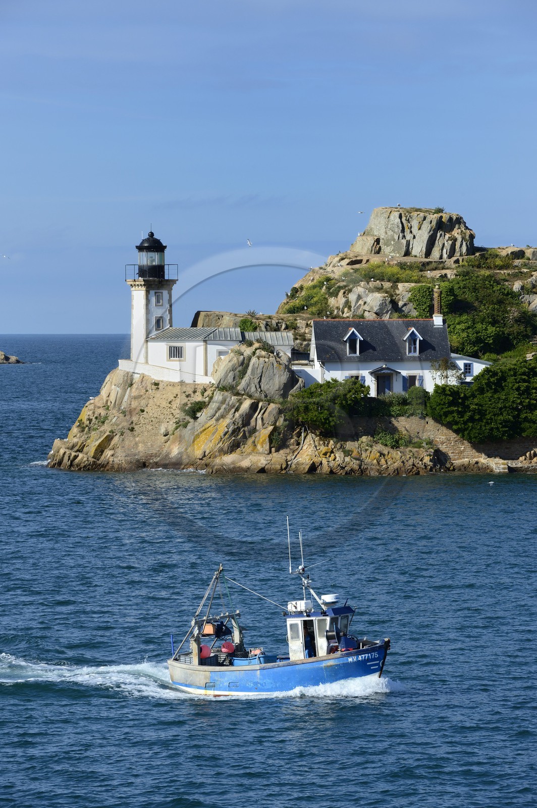 France, Finistère (29), baie de Morlaix, Carantec,  maison-phare de l'Ile Louet (aussi une maison d'hôtes en saison estivale) France, Finistère (29), baie de Morlaix, Carantec,  maison-phare de l'Ile Louet (aussi une maison d'hôtes en saison estivale)
