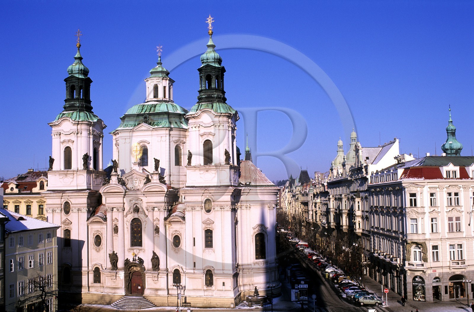 République Tchèque, Prague, Staré Mesto, l' église Saint Nicolas (la petite) 1732-1735, architecture baroque de Dientzenhofer