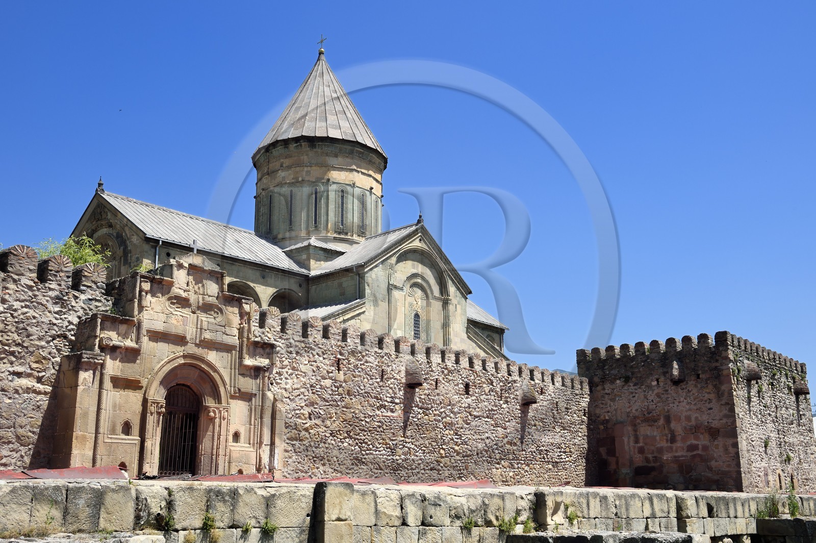 Géorgie, Mtskheta Mtianeti region, Mtskheta, la cathédrale Svetitskhoveli, classée Patrimoine Mondial de l'UNESCO