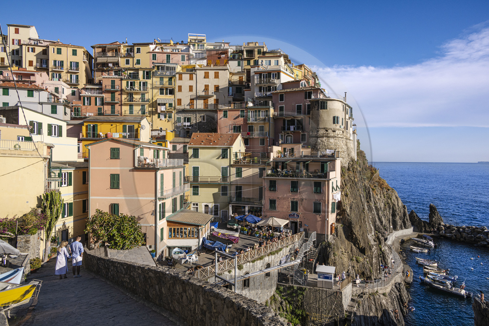 Italy, Liguria, Cinque Terre National Park listed as World Heritage by UNESCO, village of Manarola and its harbour