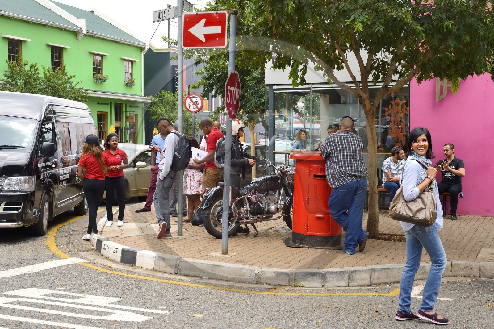 Afrique du Sud, province de Gauteng, Johannesburg, quartier de Braamfontein, angle de Juta et De Beer street