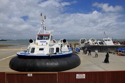 United Kingdom, England, Hampshire, Isle of Wight, Ryde, ferries from Southsea Portsmouth to Ryde with the hovercraft (air-cushion vehicle, ACV) from Hover Travel