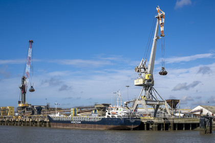 France, Loire Atlantique, Estuaire de la Loire, Saint Nazaire, Grand port maritime de Nantes-Saint-Nazaire, agri-food and multi-bulk terminal of Montoir de Bretagne
