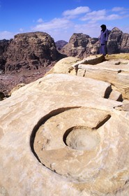 Jordan, Petra archaeological site, listed as World Heritage by UNESCO, altar of sacrifices