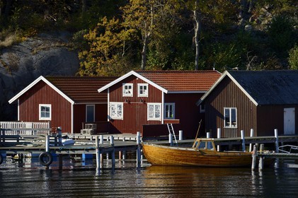 Suède, Västra Götaland, Iles Koster, le detroit de Koster à Vastra bryggan sur l'Ile de Nordkoster