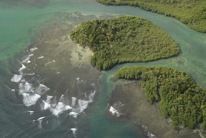 Panama, Colon Province, the Caribbean coast towards Portobelo (aerial view)