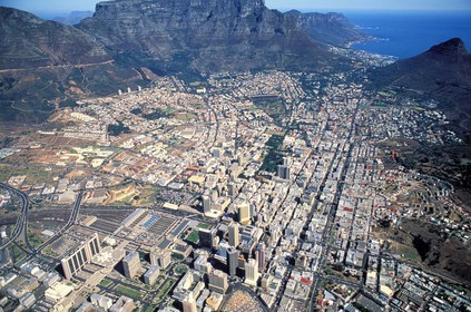 Afrique du Sud, péninsule du Cap, la ville du Cap (vue aérienne)