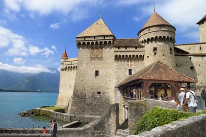 Suisse, Canton de Vaud, Veytaux, chateau Chillon sur les rives du lac Léman