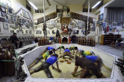 Iran, Isfahan Province, Isfahan, home of force (Zurkhaneh) where traditional Iranian national sport called Varzesh-e Pahlavani (Pahlevani and zoorkhaneh rituals) is practiced
