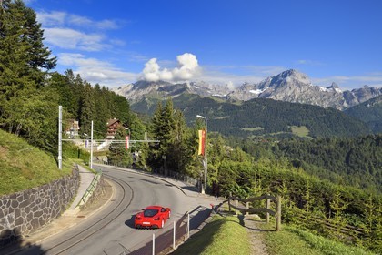 Switzerland, Canton of Vaud, Villars-sur-Ollon, panorama of the  massif of Argentine overlooking Solalex