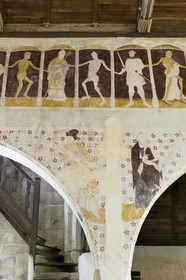 France, Cotes-d'Armor, Plouha, Kermaria an Iskuit chapel, Danse Macabre (Dance of Death) from late fifteenth century