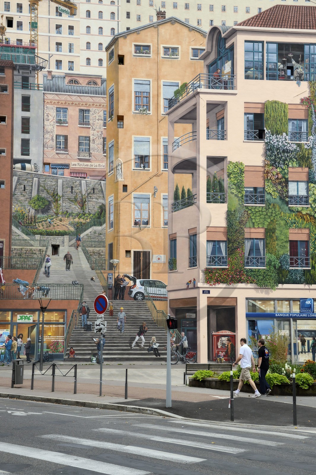 France, Rhône (69), Lyon, quartier de la Croix-Rousse, le mur des Canuts