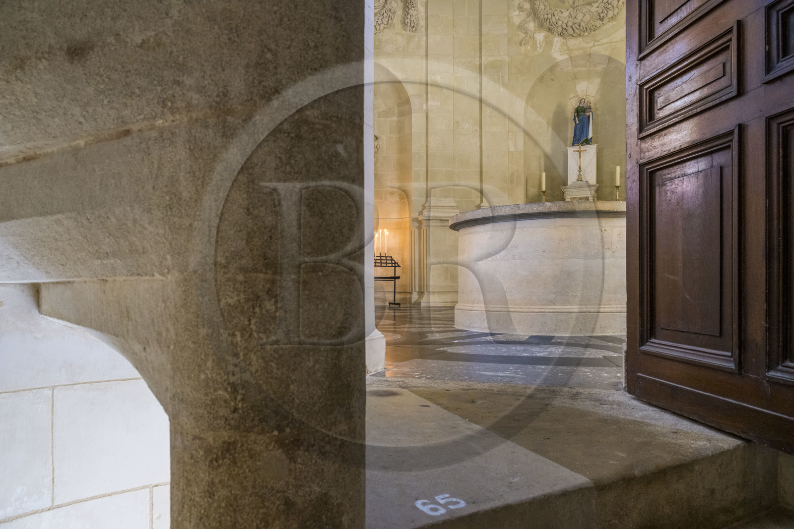 France, Gironde (33), le Verdon-sur-Mer, phare de Cordouan, classé Patrimoine Mondial de l'UNESCO, la chapelle
