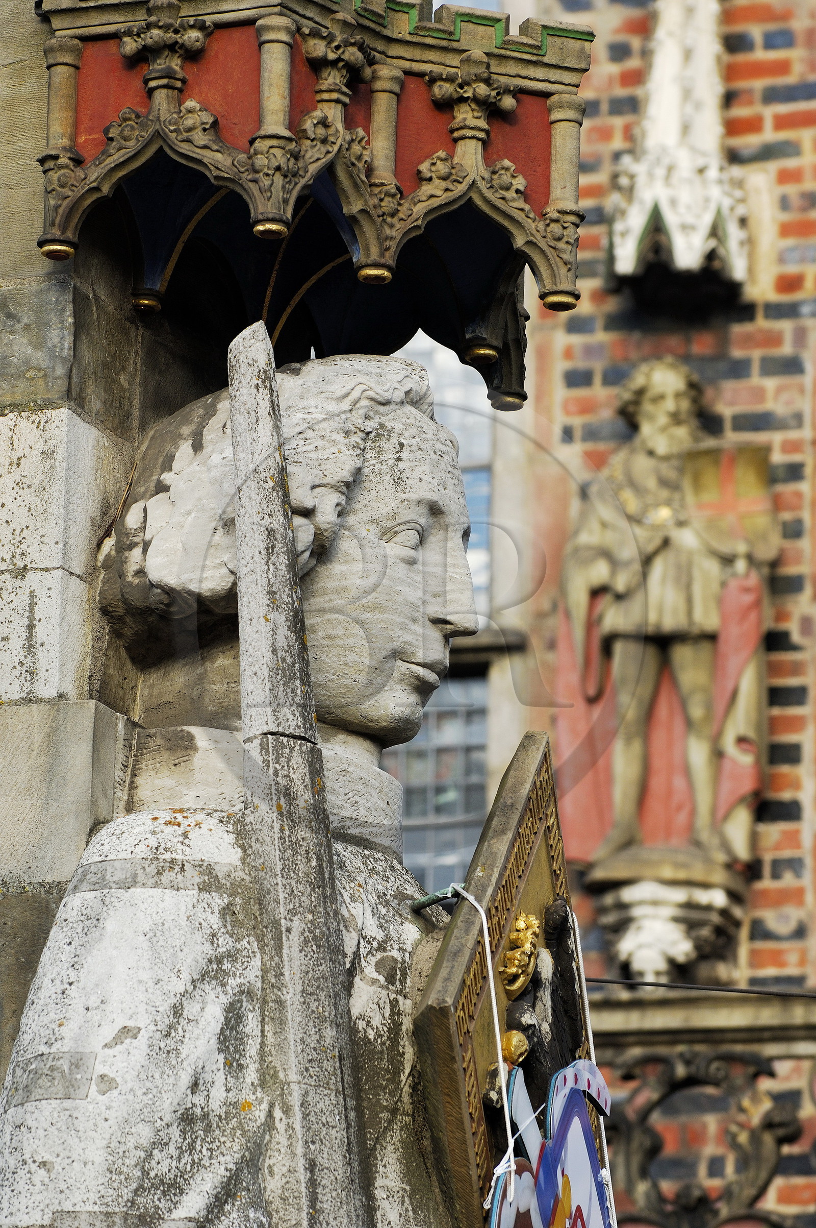 Allemagne, Breme (Bremen), gigantesque statue de Roland (symbole de la cit