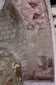 France, Loir et Cher, Montoire sur le Loir, Saint Gilles Chapel, Romanesque frescos from the eleventh to the thirteenth century