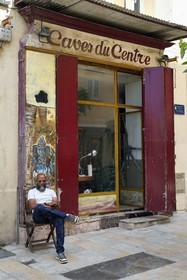 France, Var, Toulon, David Talma in front of his Atelier Déco store