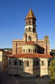 France, Haute Loire, Brioude, the Basilica of Saint-Julien de Brioude in Auvergne Romanesque style, the apse