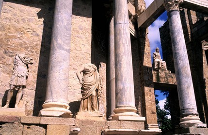 Spain, Estremadura, Merida, roman theatre ( 16  15 before J.C)