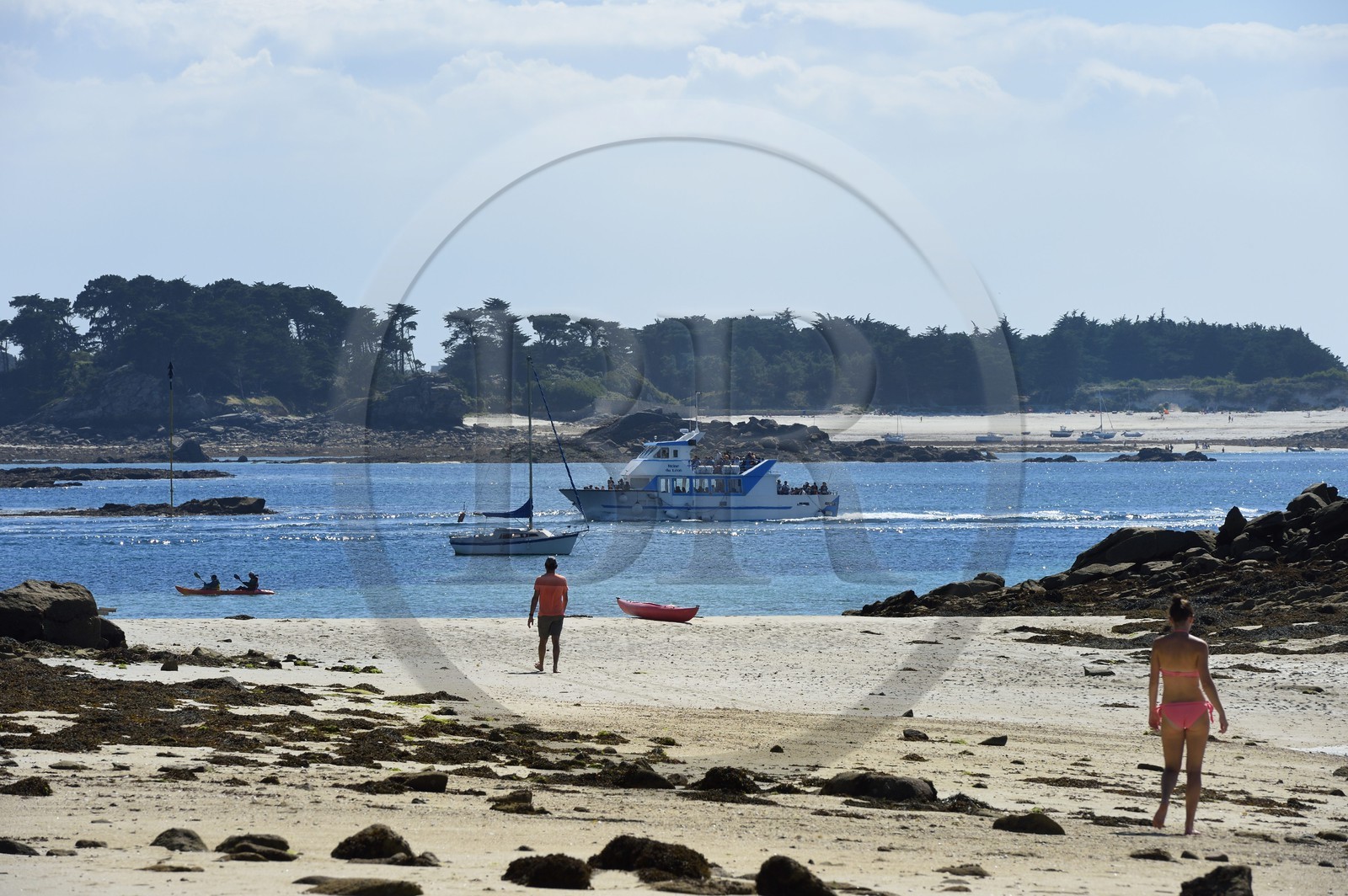France, Finistère (29), Ile-de-Batz, plage de Pors An Iliz