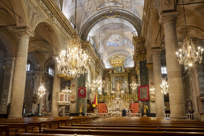 France, Alpes-Maritimes, Menton, old town, basilique Saint Michel Archange (Saint Michael the Archangel Basilica)