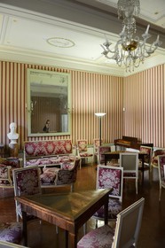 France, Corse du Sud, Ajaccio, Bonaparte House Museum in the house where Napoleon Bonaparte was born, the Napoleon'mother living room