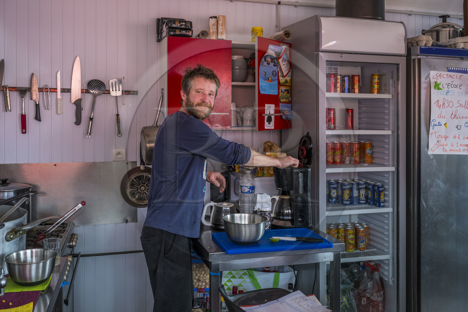 France, Finistère (29), Mer d'Iroise, Ile de Molène, restaurant et gite Chez Albin, Albin Le Berre