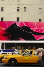 United States, New York, Manhattan, street life (iPod advertising)
