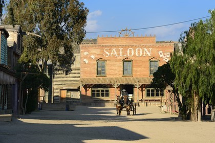 Espagne, Andalousie, province de Almeria, désert de Tabernas, parc d'attraction Fort Bravo Texas Hollywood, c'est ici que fut tourné les 7 Mercenaires de John Sturges mais aussi Les Pétroleuses de Christian-Jaque et Pour Une Poignée de Dollars de Sergio Leone