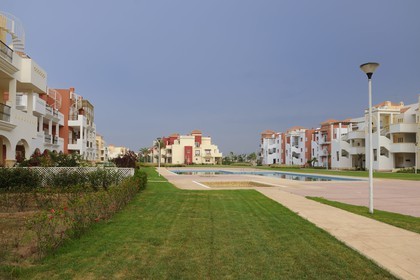Morocco, Oriental Region, Mediterrania Saidia Seaside Resort, new holiday apartments quarters