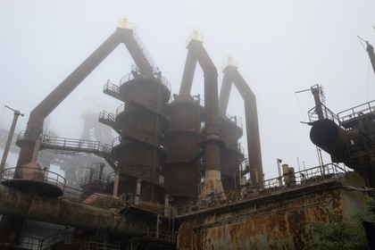 France, Moselle, Fensch Valley, Uckange steel mill, Blast furnace U4 park